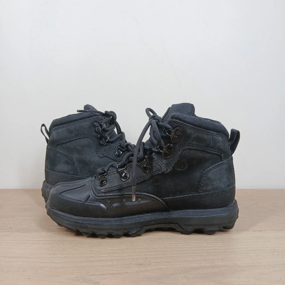 Timberland Euro Hiker Shell Toe Kids Size 13 Black Leather Rubber Boots WInter
